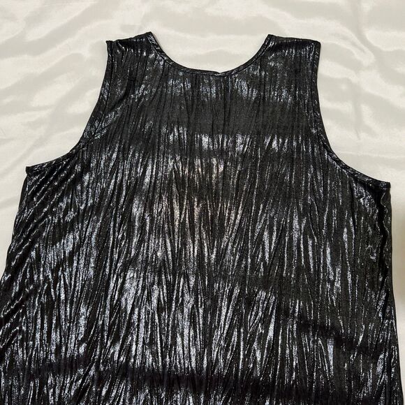 Susan Graver Slinky Tank Top Womens S Metallic Silver Round Neck Sleeveless - Picture 11 of 12